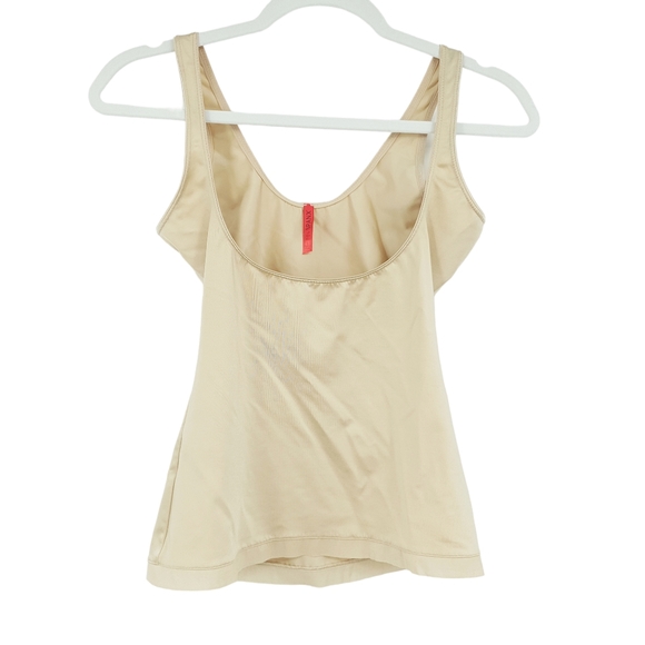Spanx Slimplicity Open Bust Large Beige Tank Shapewear Cami Nylon Spandex - Picture 2 of 10